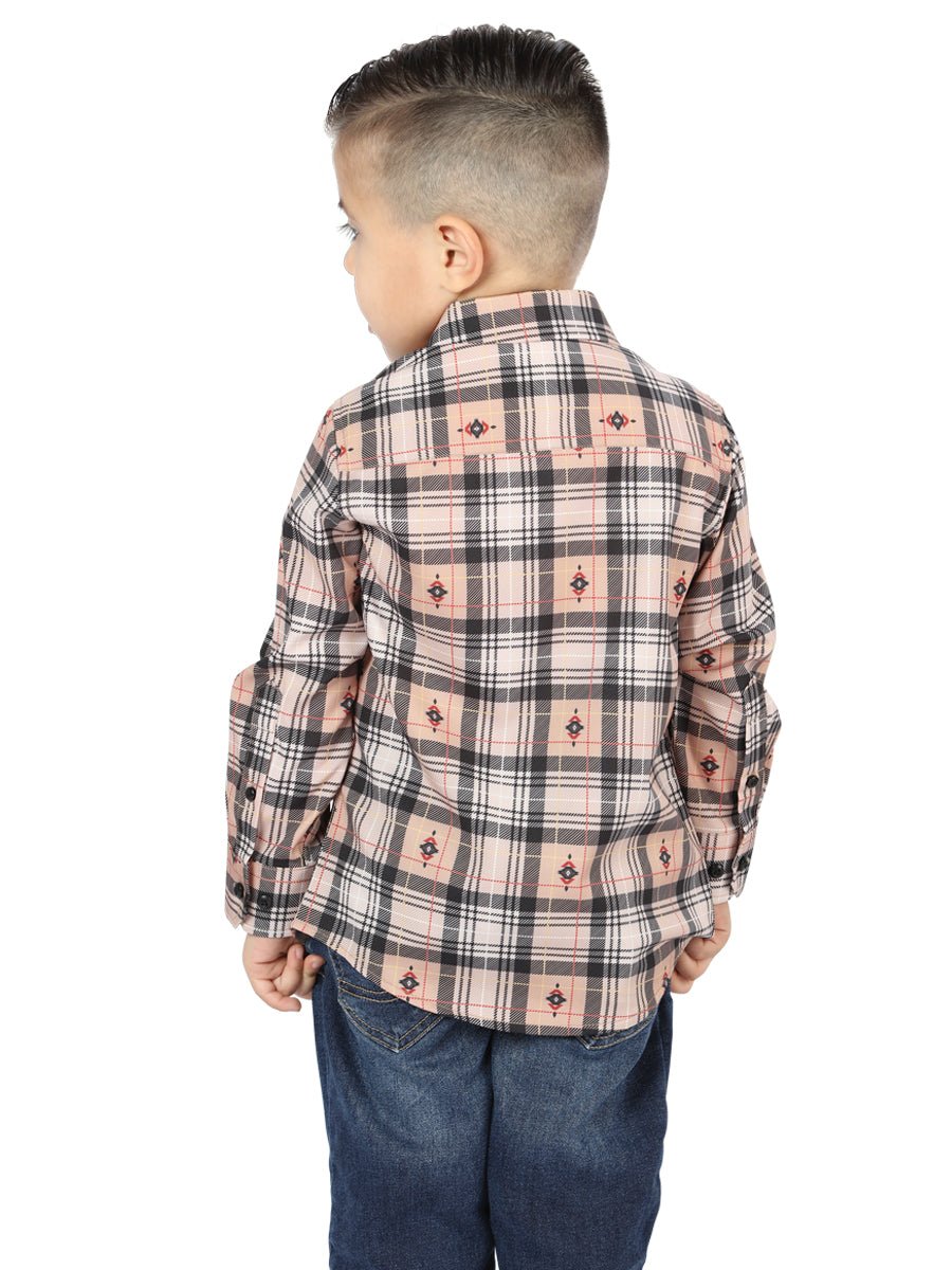 El General Beige/Black Casual Long-Sleeve Shirt