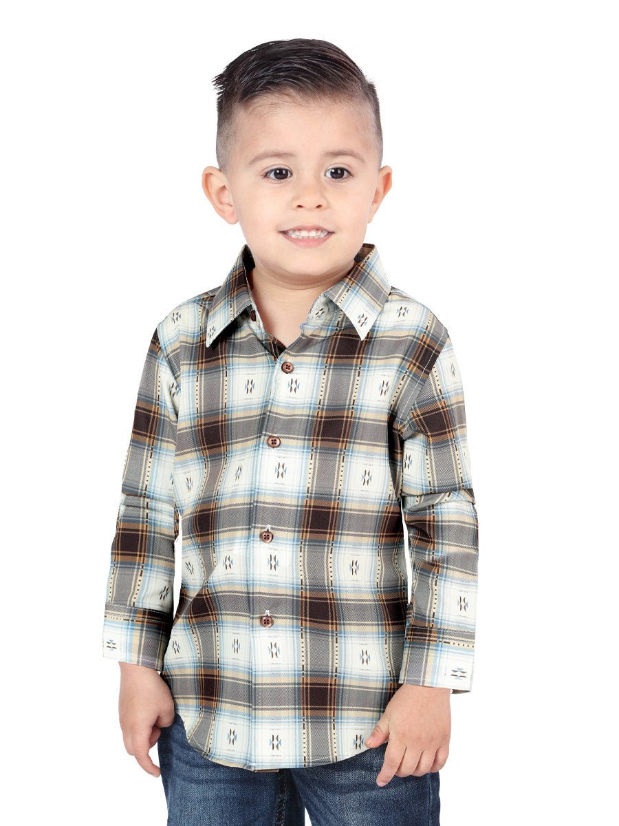 El General Brown/Sand Casual Long-Sleeve Shirt