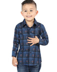 El General Black/Blue Casual Long-Sleeve Shirt