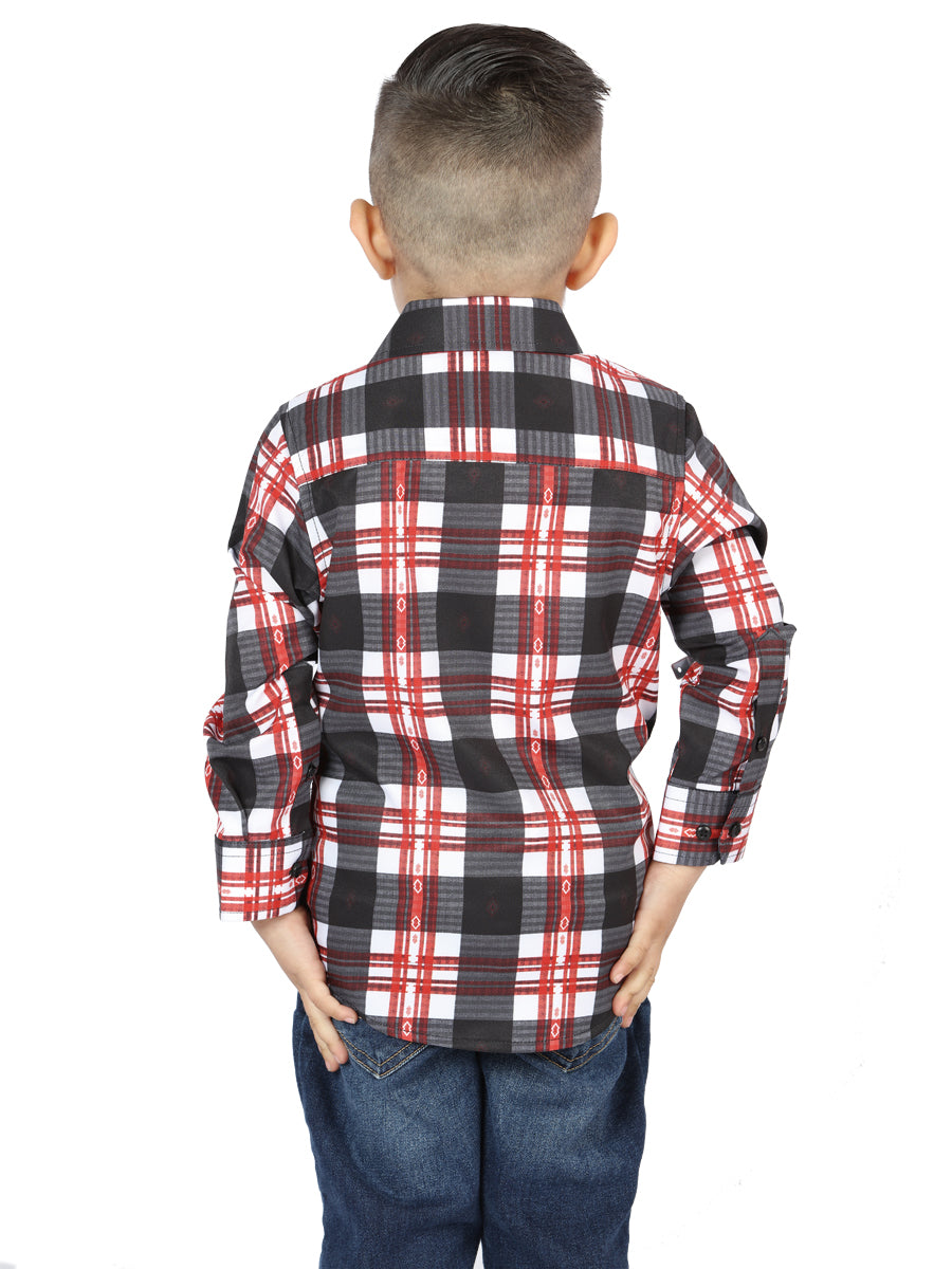 El General White/Red Casual Long-Sleeve Shirt