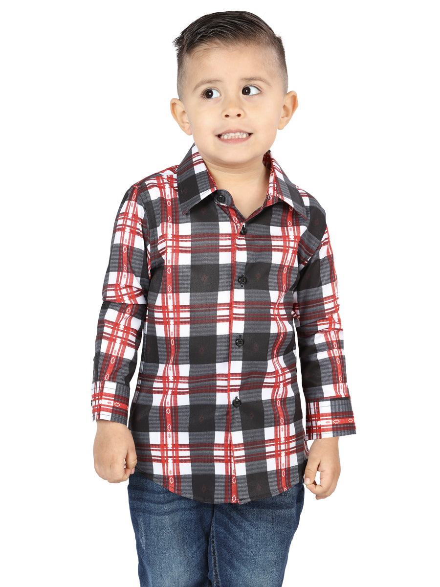 El General White/Red Casual Long-Sleeve Shirt