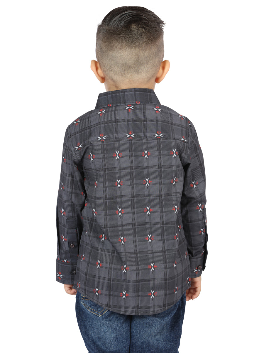 El General Gray/Brown Casual Long-Sleeve Shirt