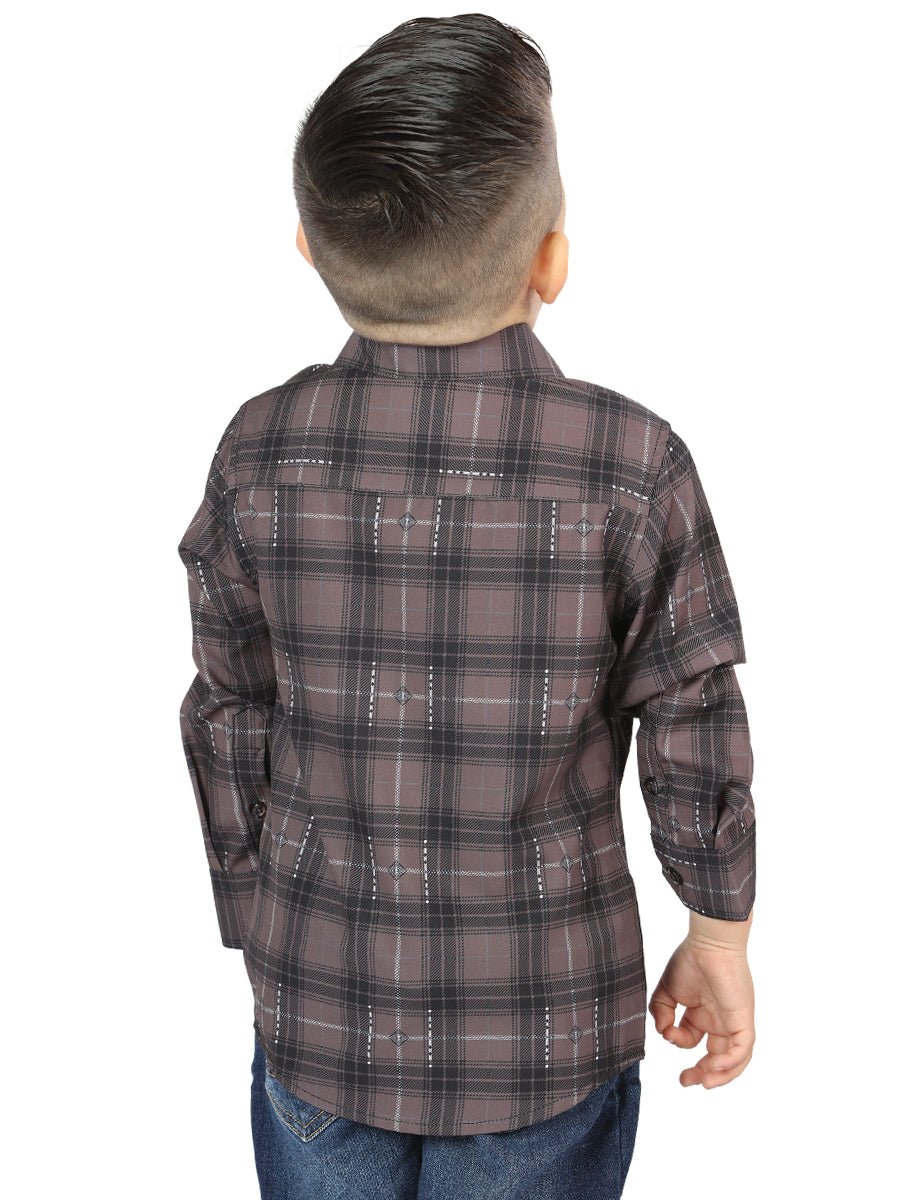 El General Mocha/Olive Casual Long-Sleeve Shirt