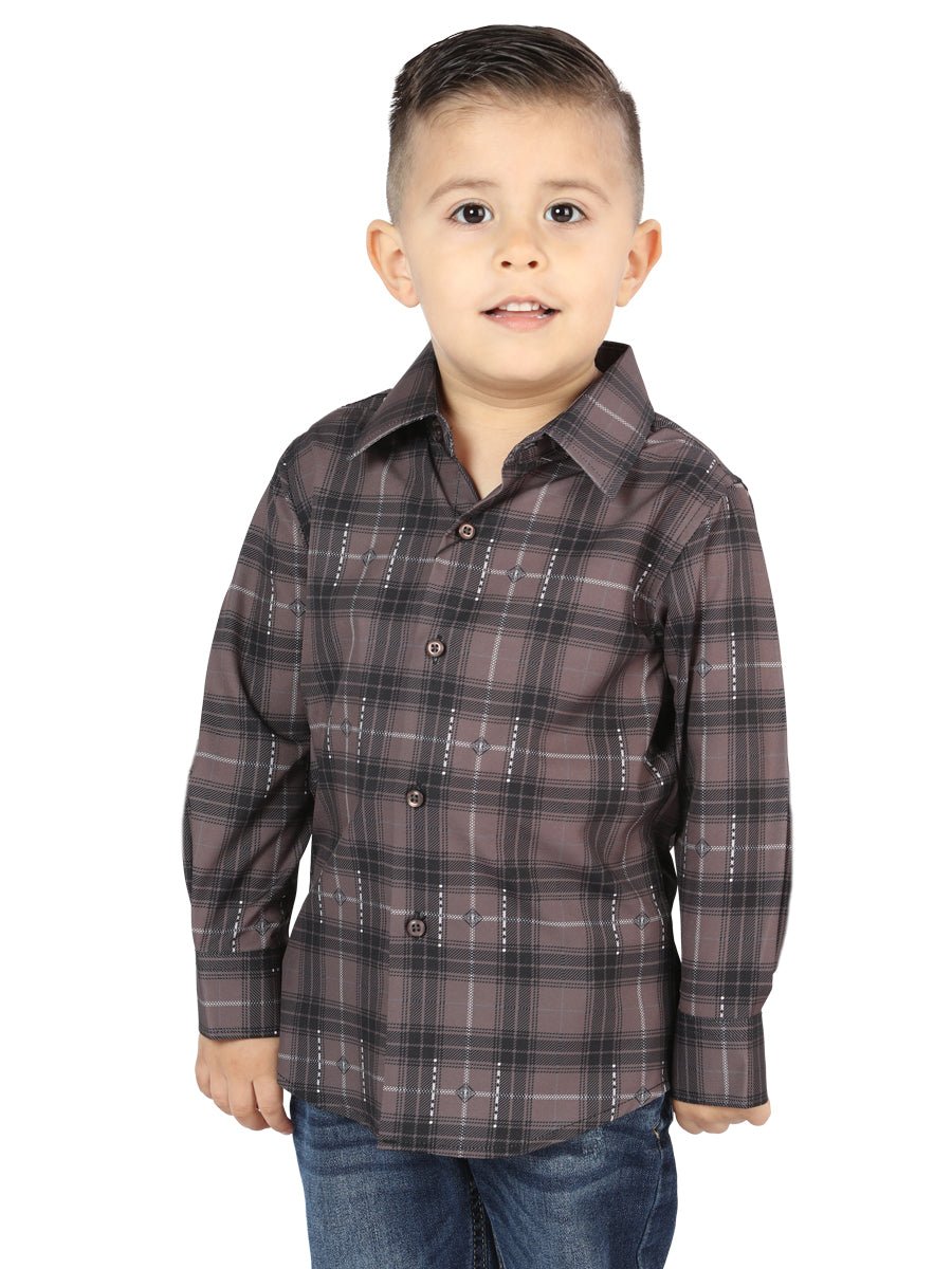 El General Mocha/Olive Casual Long-Sleeve Shirt