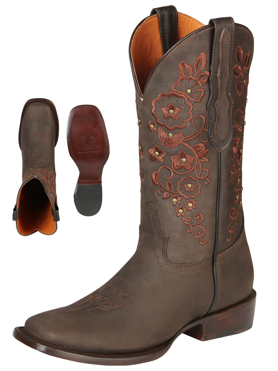 El General Women's Rodeo Boots — Crazy Leather in Brown