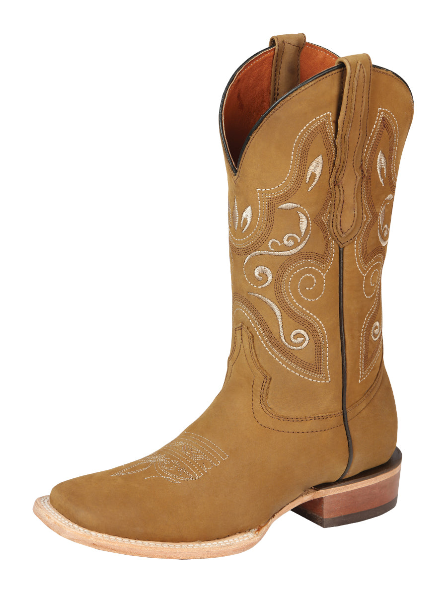 El General Women's Rodeo Boots — Oil Nubuck Leather in Honey