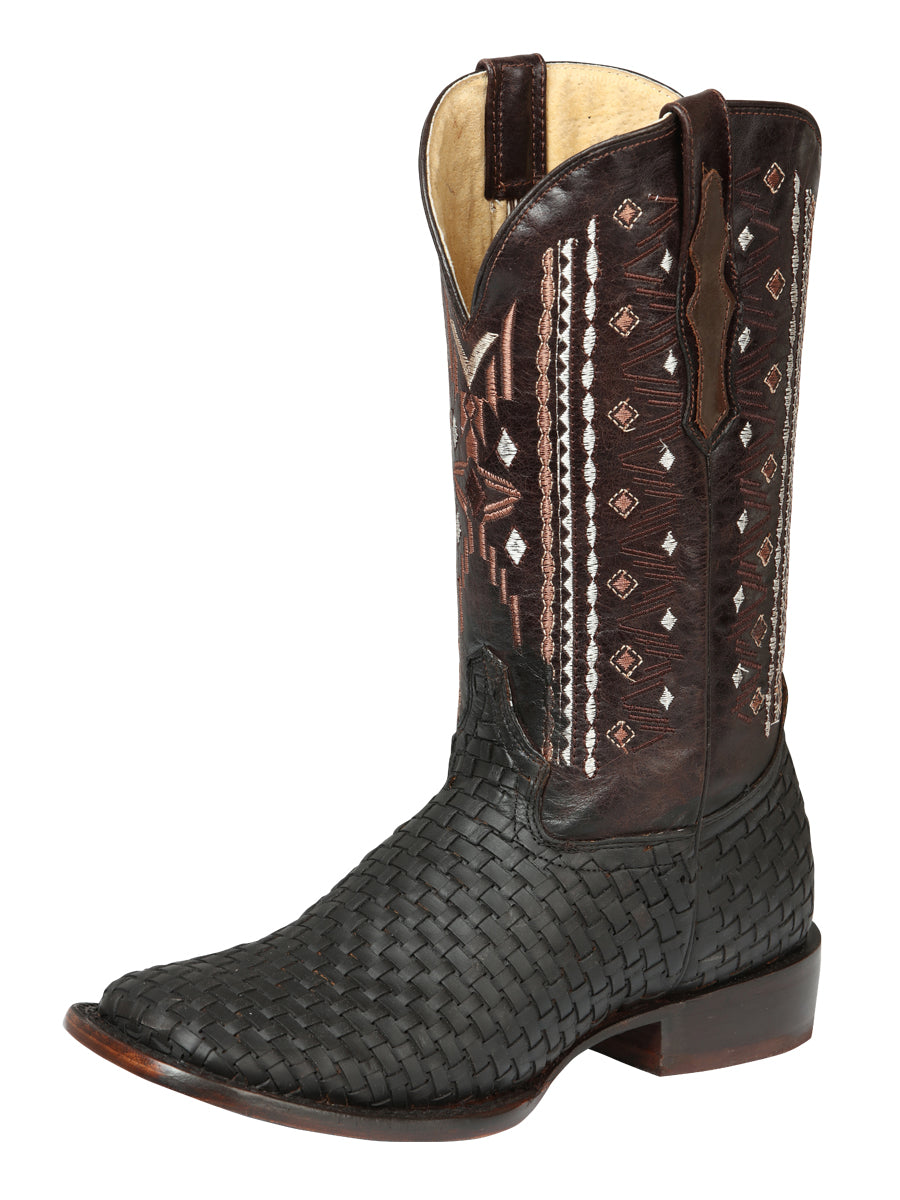El General Men's Petatillo Leather Rodeo Boots — Crazy Brown