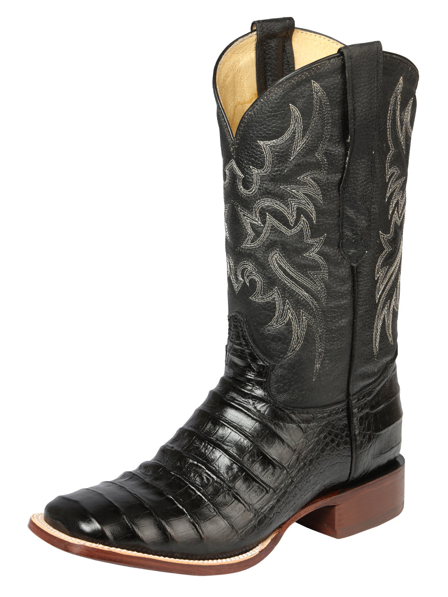 El General Rodeo Boot — Printed Alligator Leather in Black