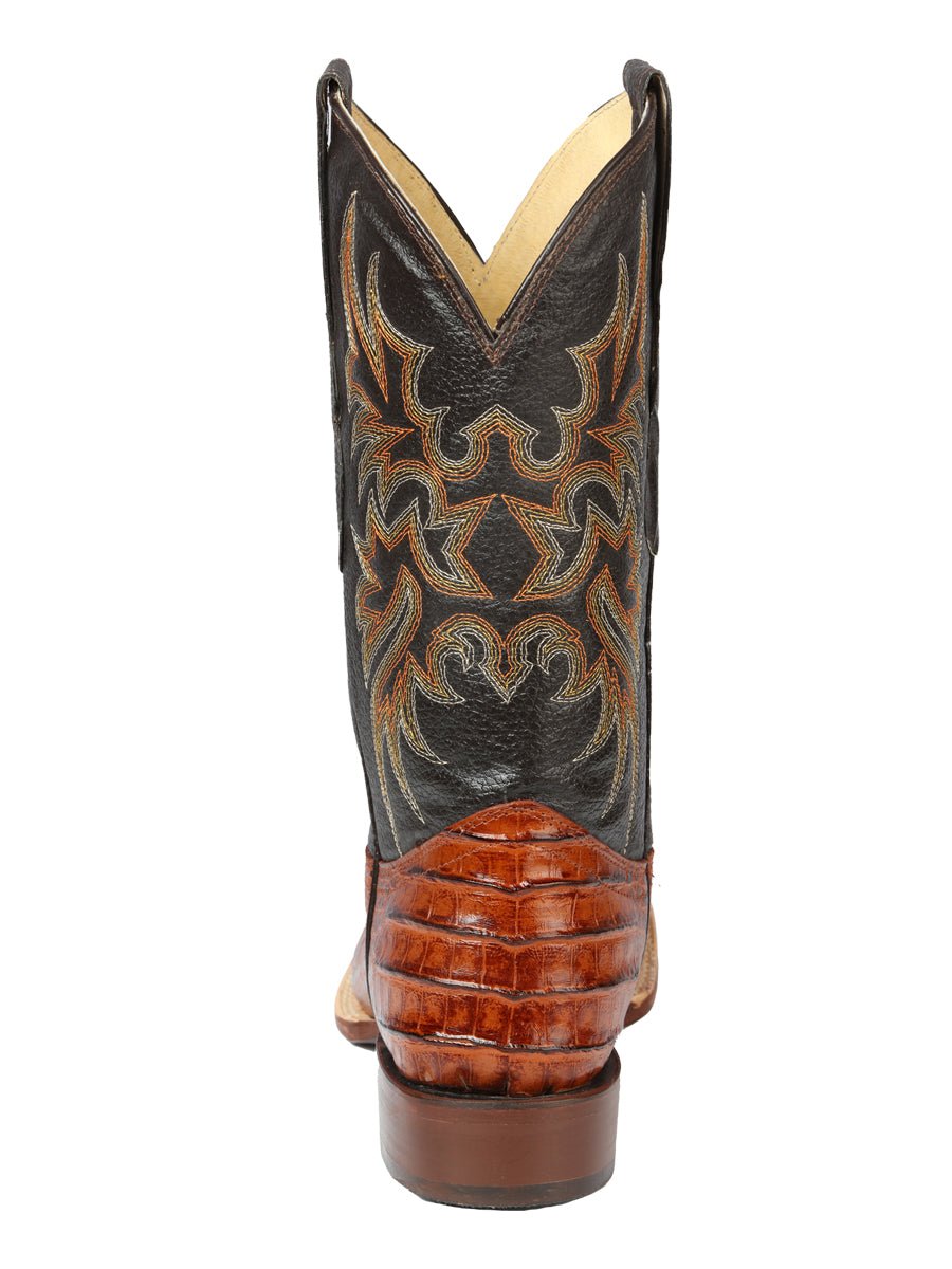 El General Rodeo - Printed Alligator Leather Boots in Cognac