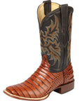El General Rodeo - Printed Alligator Leather Boots in Cognac