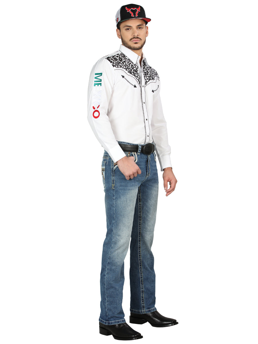 Centenario Bootcut Denim Jeans in Medium Blue