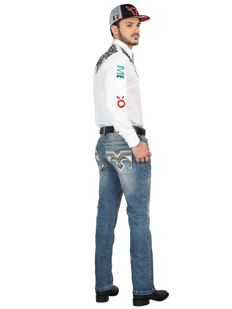 Centenario Bootcut Denim Jeans in Medium Blue