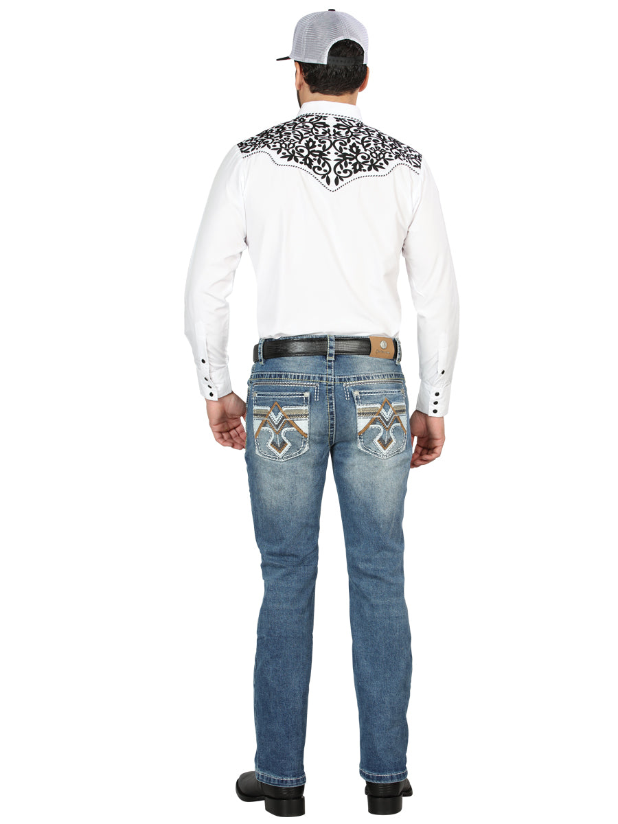 Centenario Bootcut Denim Jeans in Medium Blue