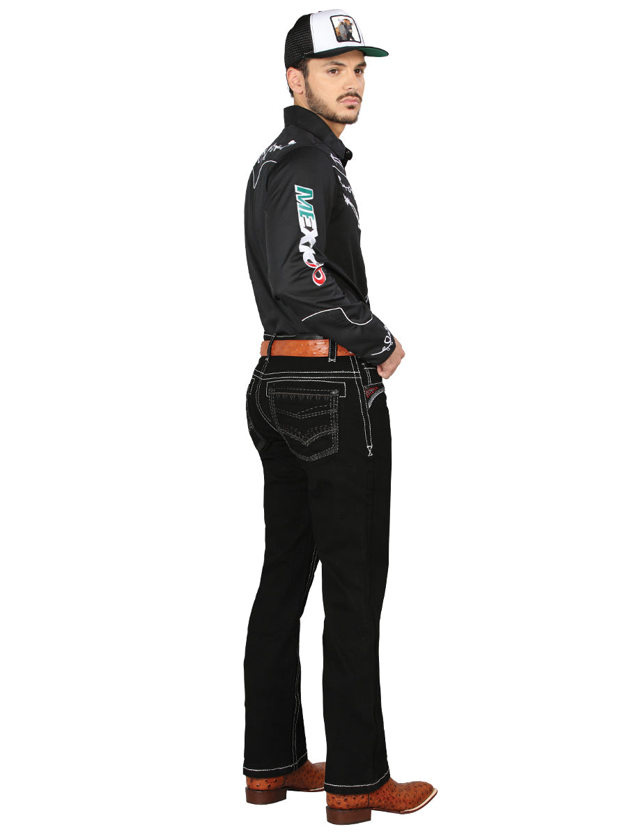 Centenario Bootcut Denim Jeans in Black