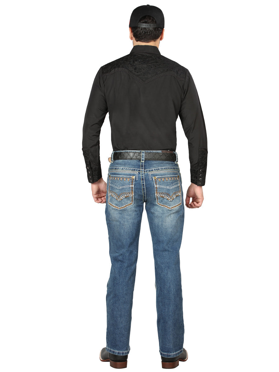 Centenario Bootcut Denim Jeans in Dark Blue