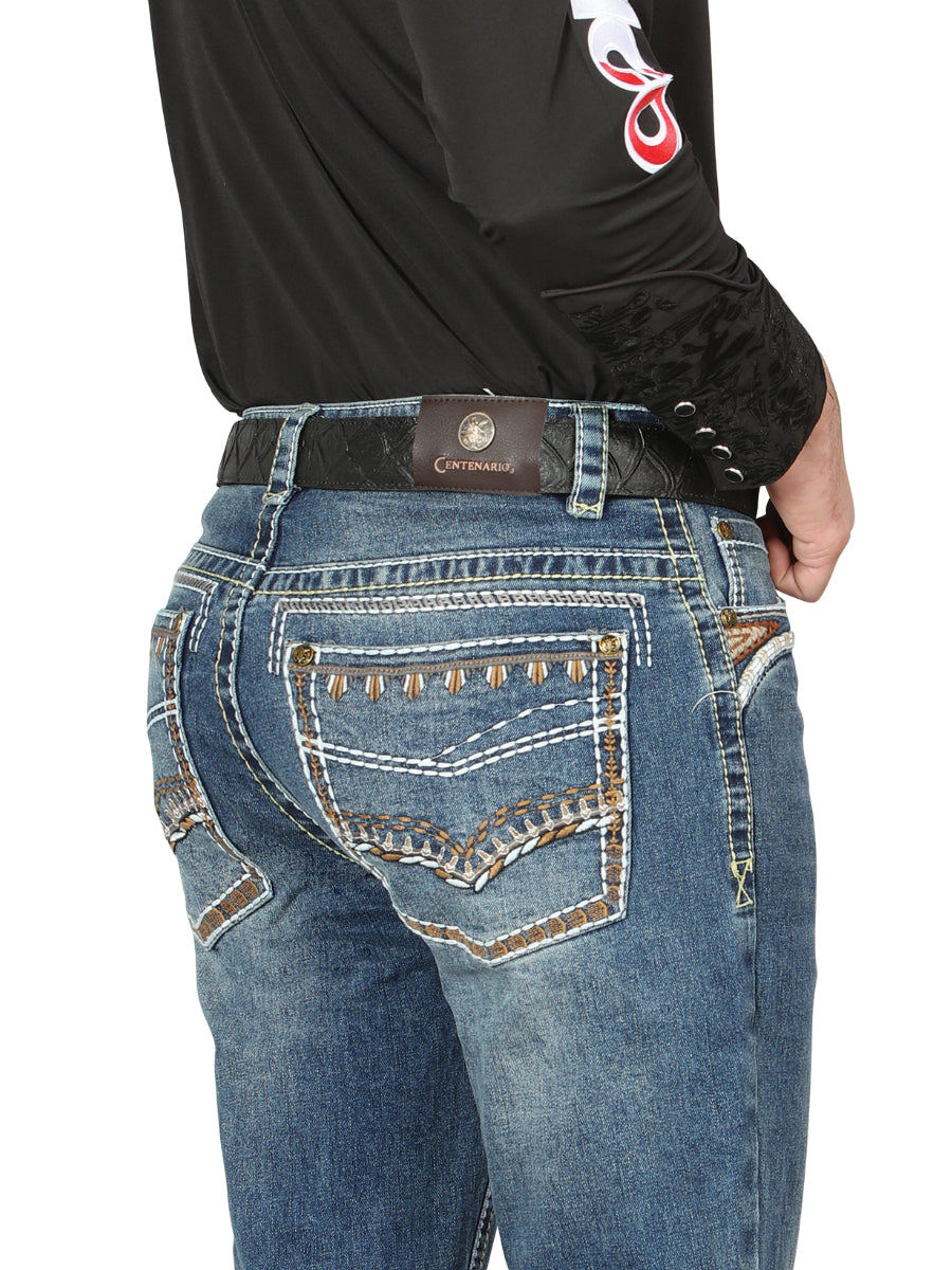Centenario Bootcut Denim Jeans in Dark Blue