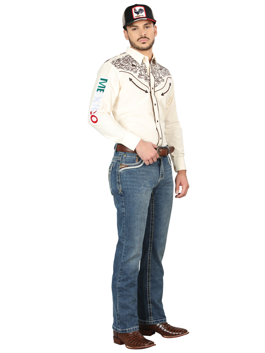 Centenario Bootcut Denim Jeans in Dark Blue