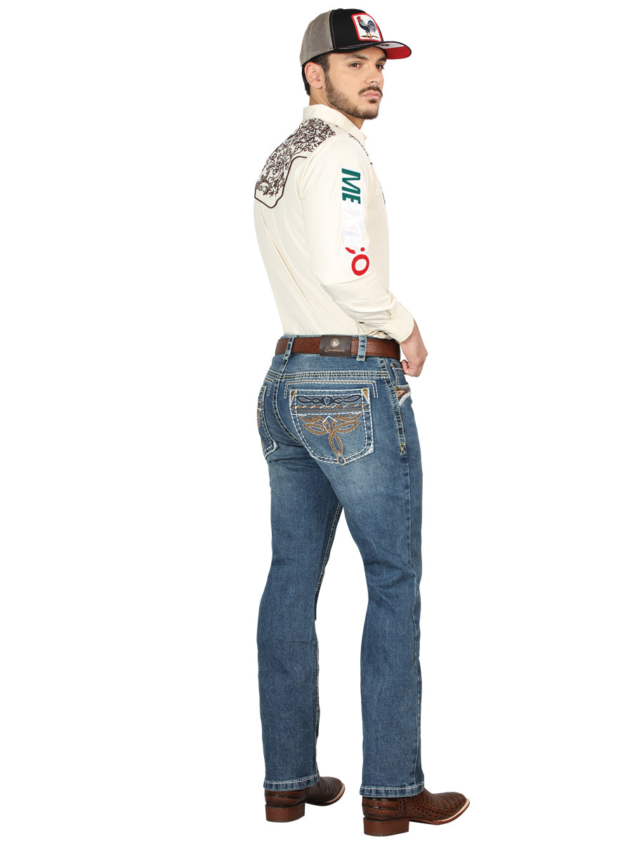 Centenario Bootcut Denim Jeans in Dark Blue