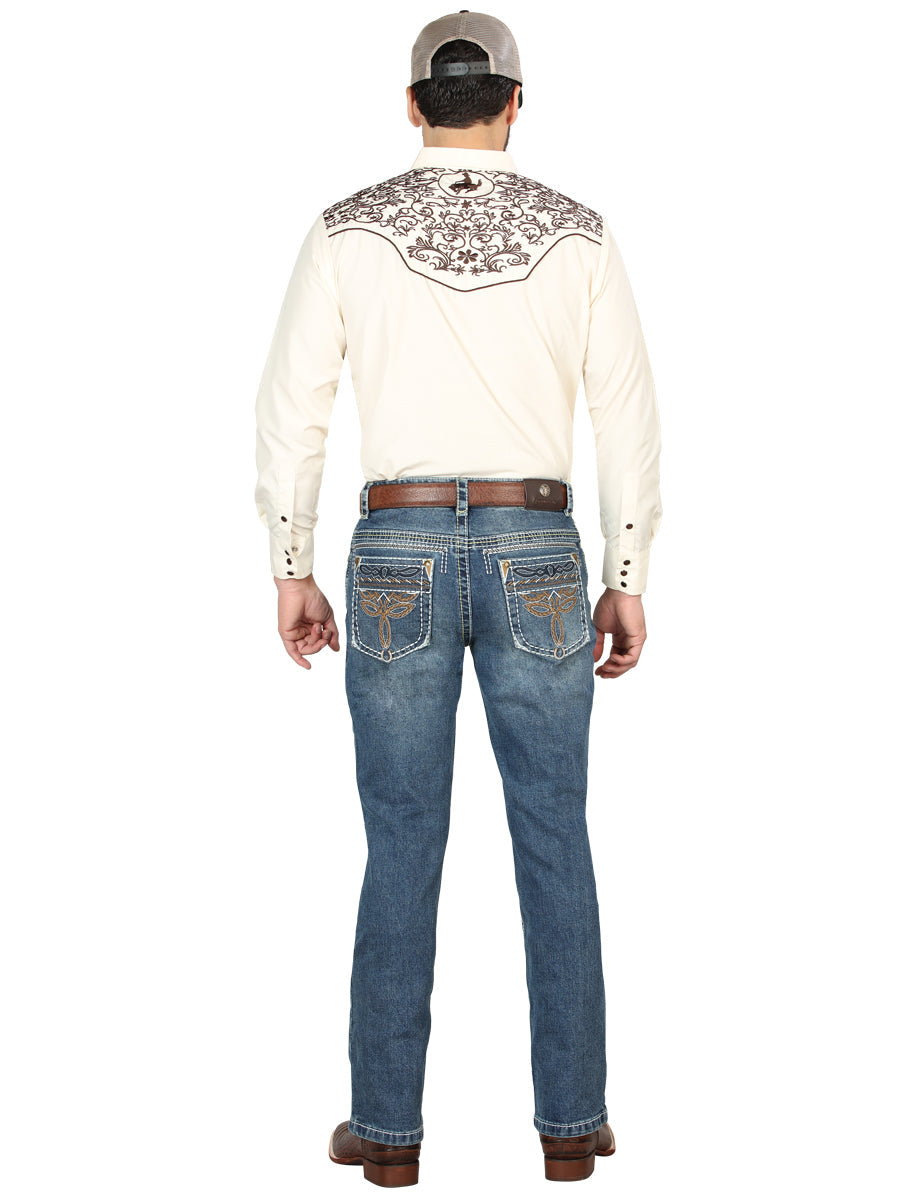 Centenario Bootcut Denim Jeans in Dark Blue