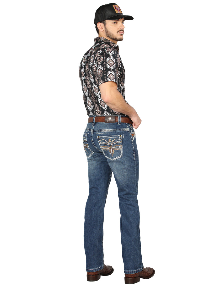 Centenario Bootcut Denim Jeans in Dark Blue