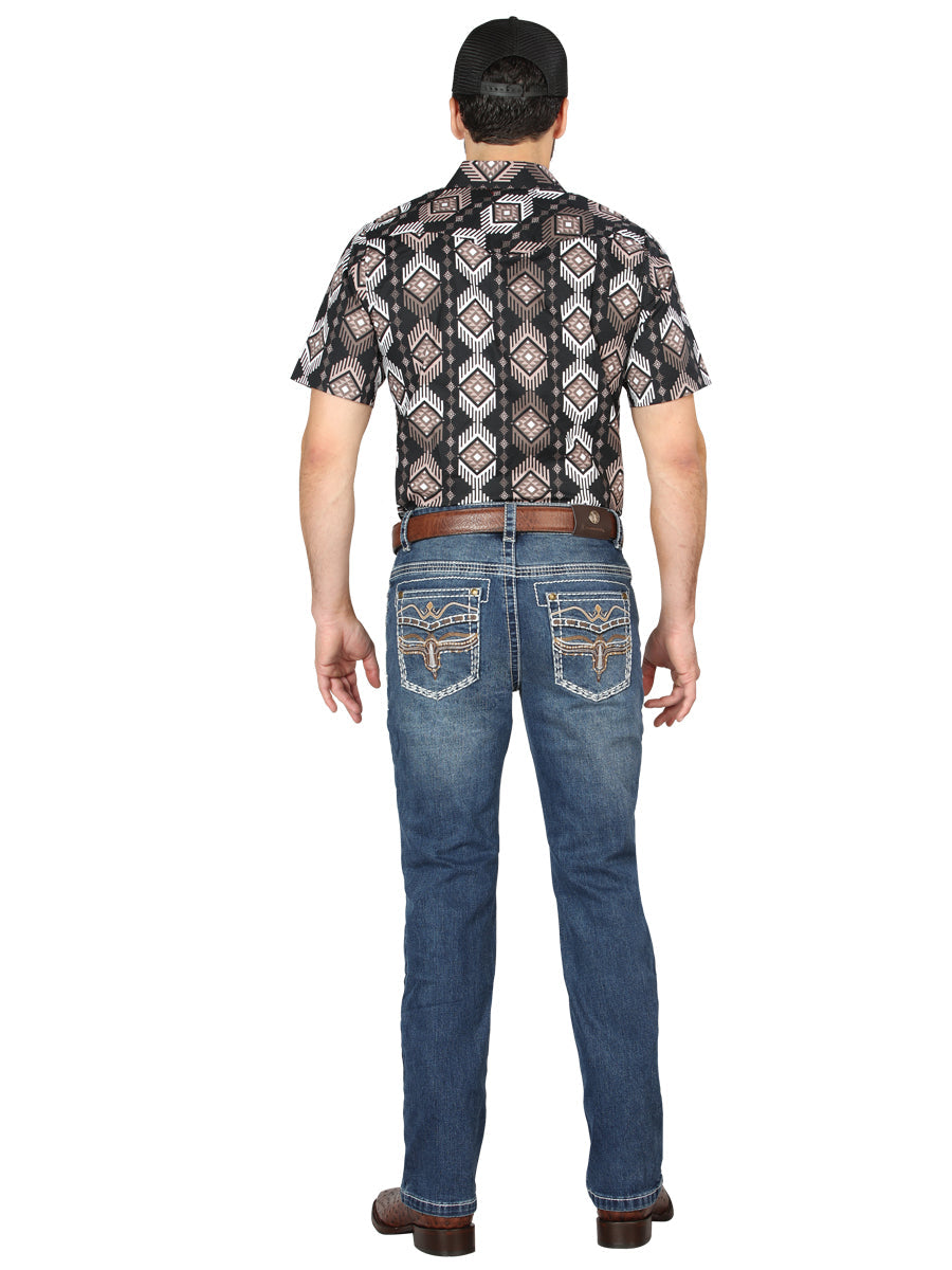 Centenario Bootcut Denim Jeans in Dark Blue