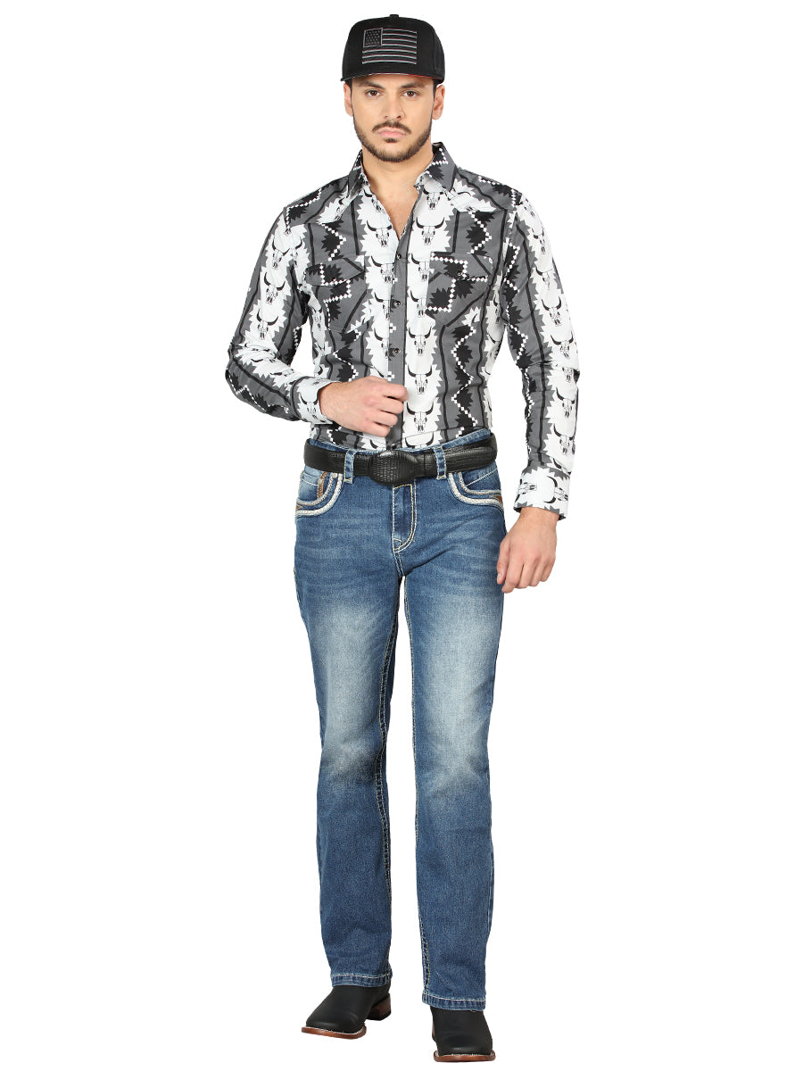 Centenario Bootcut Denim Jeans in Medium Blue
