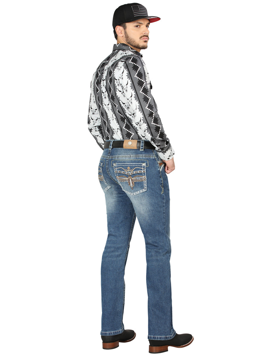Centenario Bootcut Denim Jeans in Medium Blue