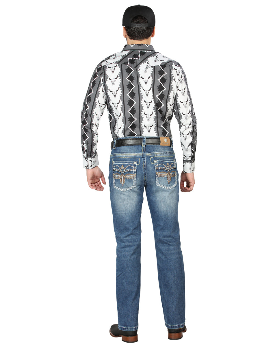Centenario Bootcut Denim Jeans in Medium Blue