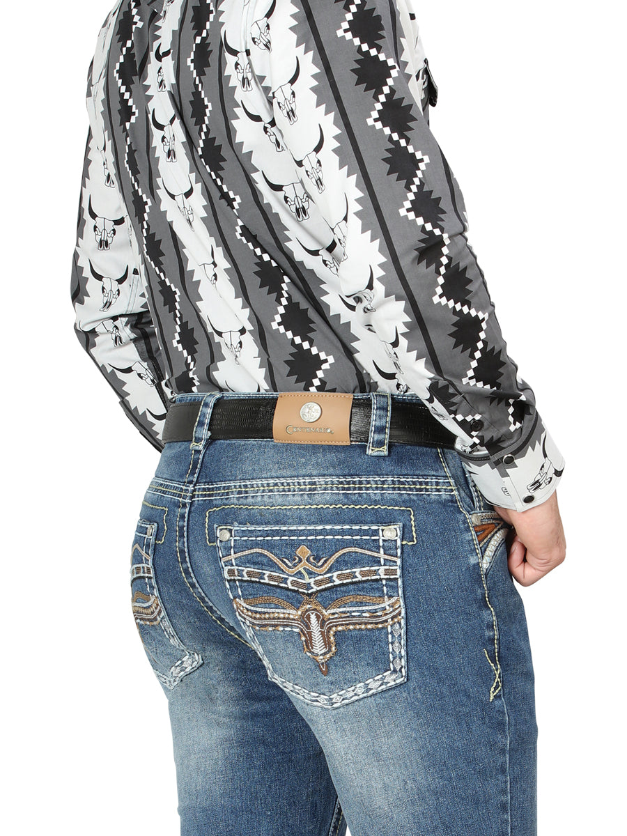Centenario Bootcut Denim Jeans in Medium Blue