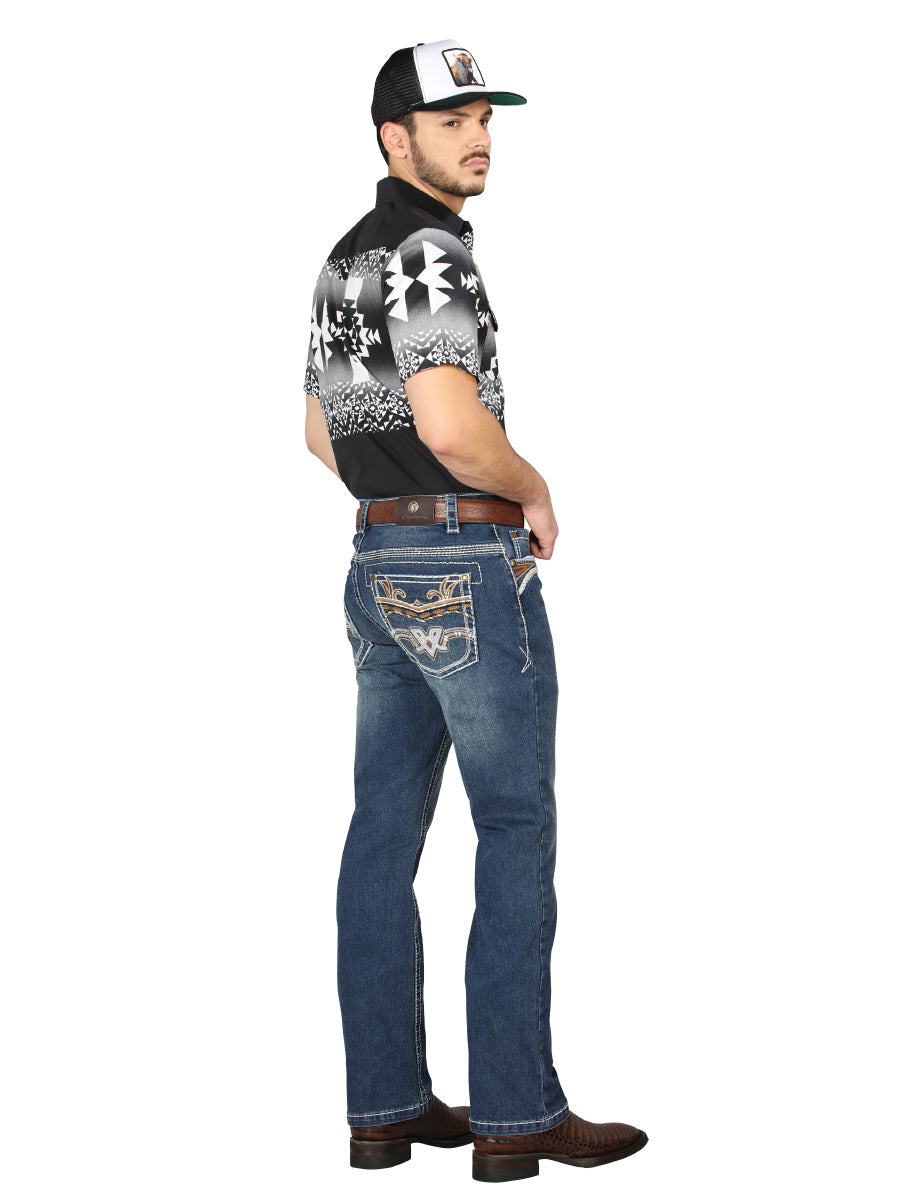 Centenario Bootcut Denim Jeans in Medium Blue
