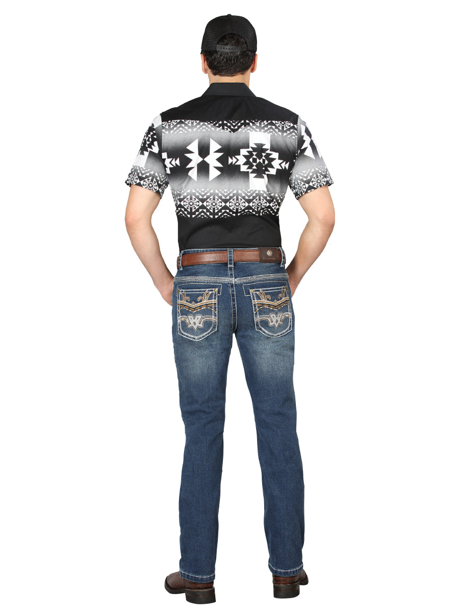 Centenario Bootcut Denim Jeans in Medium Blue