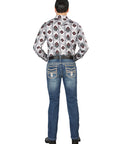Centenario Bootcut Denim Jeans in Dark Blue