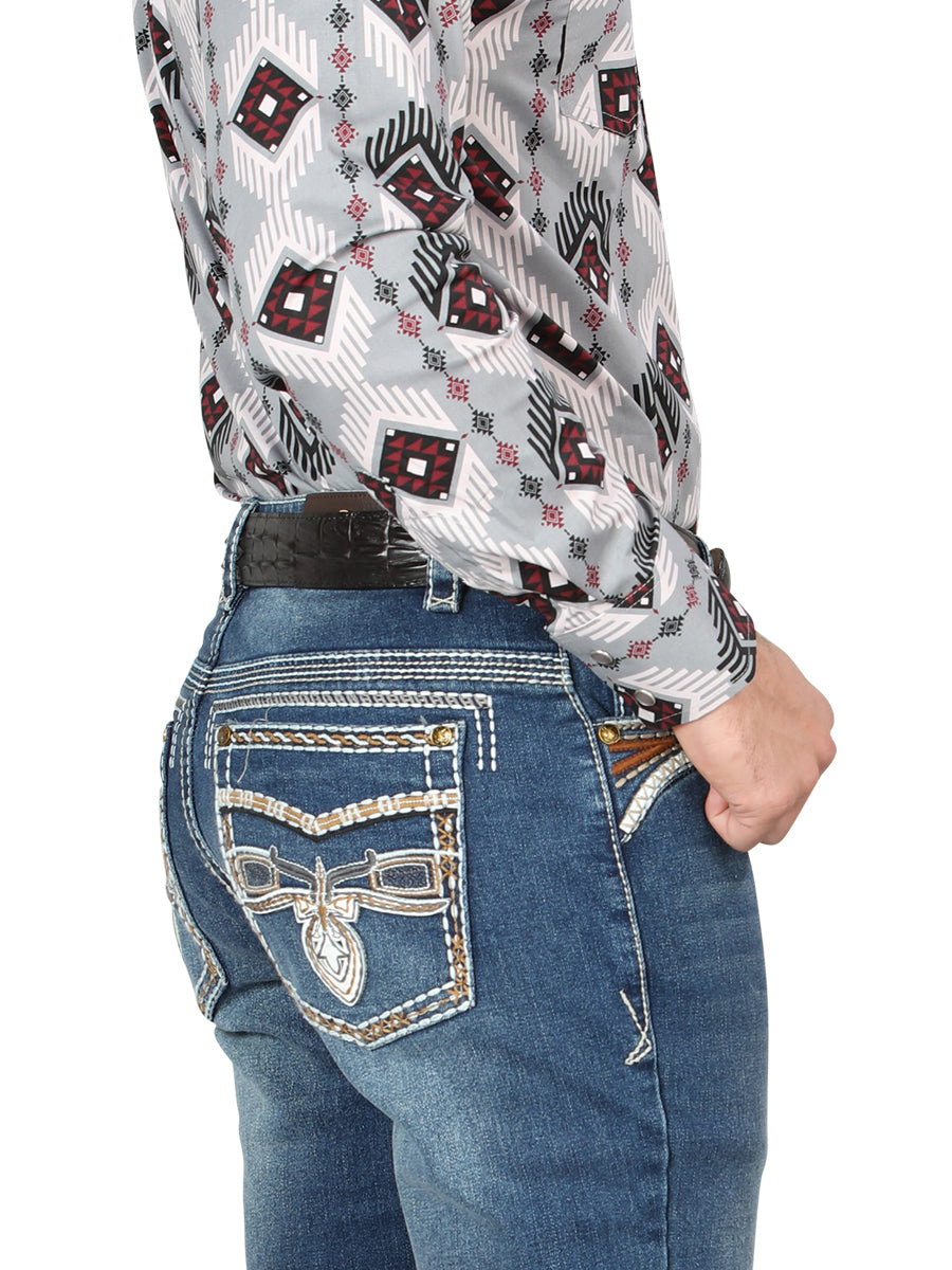Centenario Bootcut Denim Jeans in Dark Blue