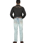 Centenario Bootcut Denim Jeans in Light Blue