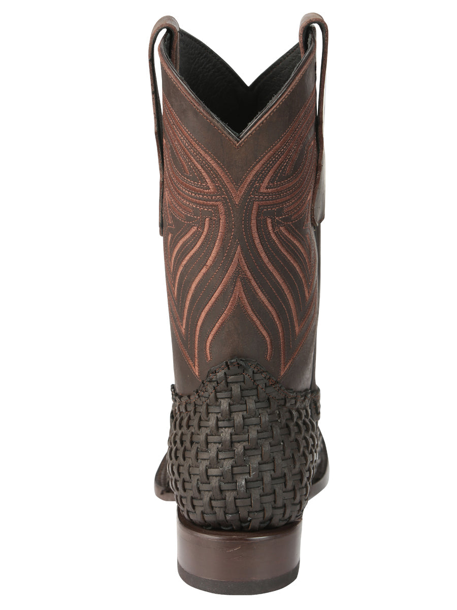 El General Men's Petatillo Leather Rodeo Boots in Chocolate