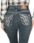 Centenario Bootcut Denim Jeans in Dark Blue