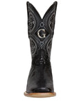 El General Men's Exotic Lizard Rodeo Cowboy Boots in Black