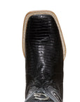 El General Men's Exotic Lizard Rodeo Cowboy Boots in Black