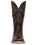 El General Men's Exotic Lizard Rodeo Cowboy Boots in Brown