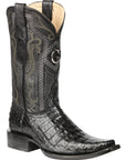 El General Men's Exotic Caiman Belly Cowboy Boots in Black