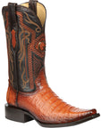 El General Men's Exotic Caiman Belly Cowboy Boots in Cognac
