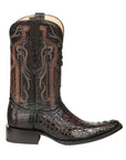 El General Men's Exotic Caiman Nuca Cowboy Boots in Brown