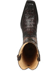El General Men's Exotic Caiman Nuca Cowboy Boots in Brown