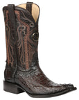 El General Men's Exotic Caiman Nuca Cowboy Boots in Brown