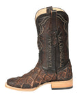 El General Men's Exotic Monster Fish Rodeo Boots in Brown