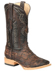 El General Men's Exotic Monster Fish Rodeo Boots in Brown