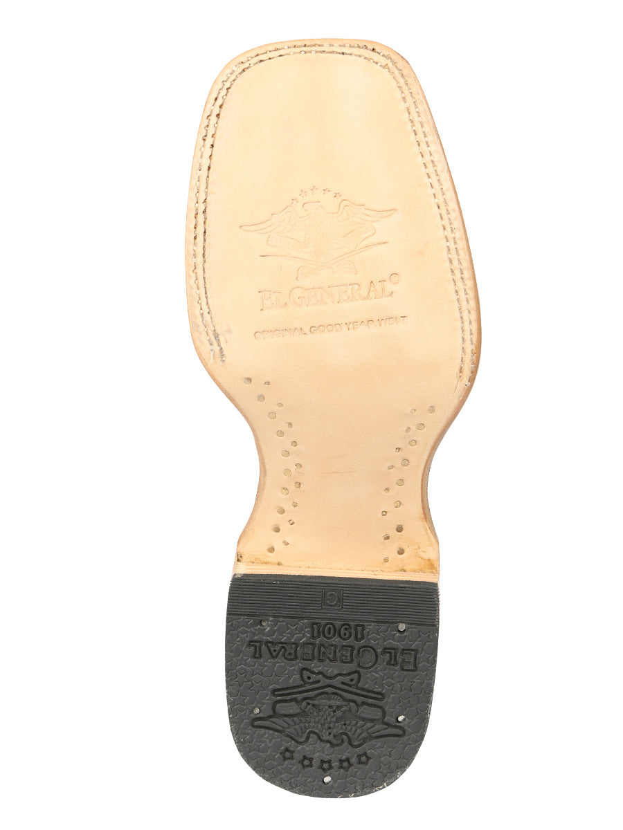El General Men's Exotic Monster Fish Rodeo Boots in Cognac