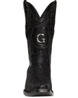 El General Men's Exotic Python Leather Cowboy Boots in Black
