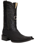 El General Men's Exotic Python Leather Cowboy Boots in Black