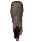 El General Men's Python Imitation Ankle Boots in Brown